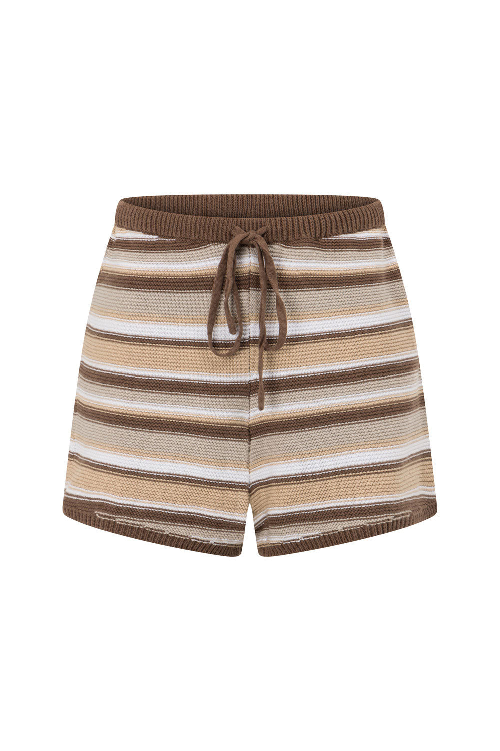 Unique Zessi Cocoa Stripe Knit Shorts - One - of - a - Kind Sample