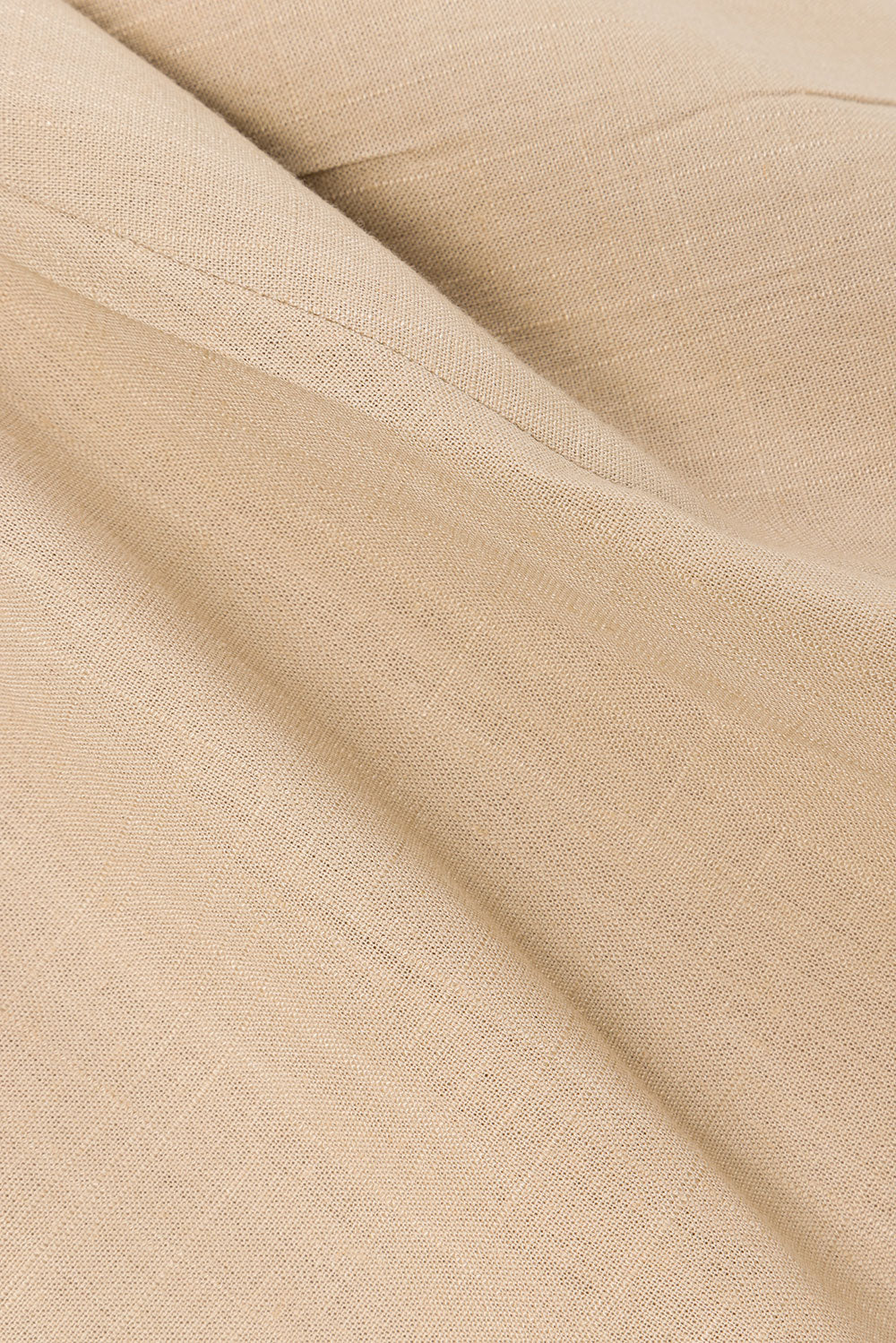High - Waisted Tan Lyon Rayon Linen Blend Shorts for Weekend Wardrobe