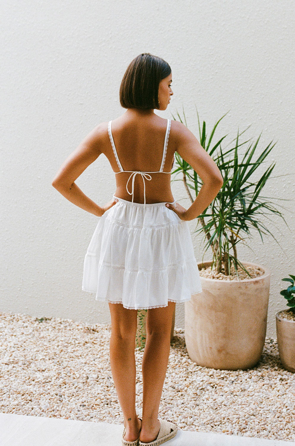 Exquisite Silky White Backless Makalia Bridal Dress