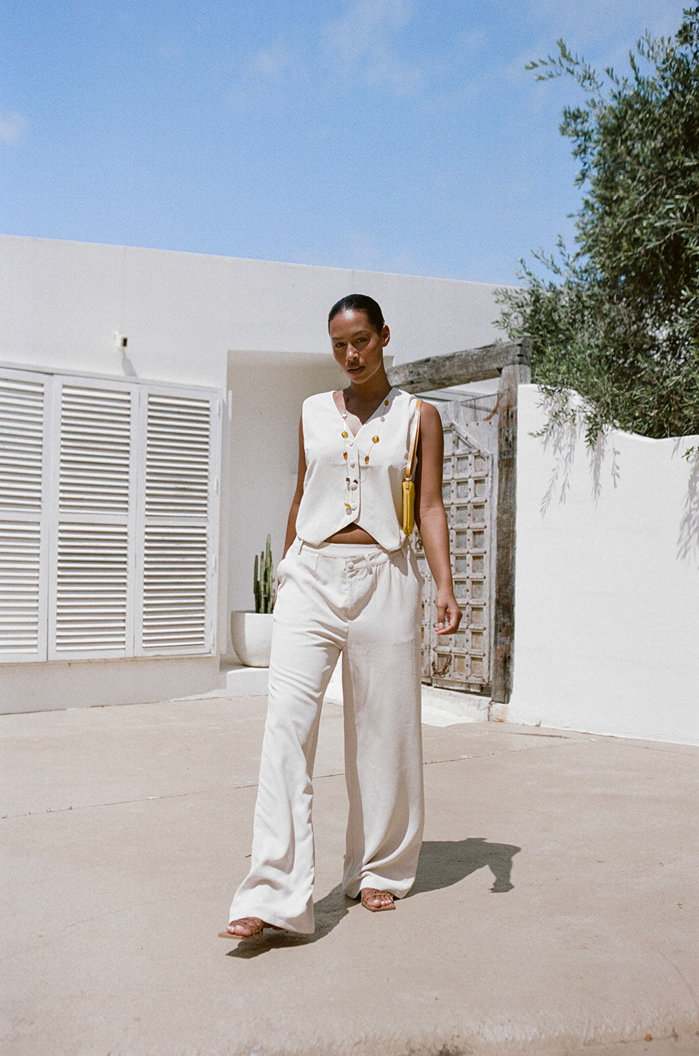 Sabo's Exclusive Vanilla - Colored Remi High - Waisted Suiting Pants