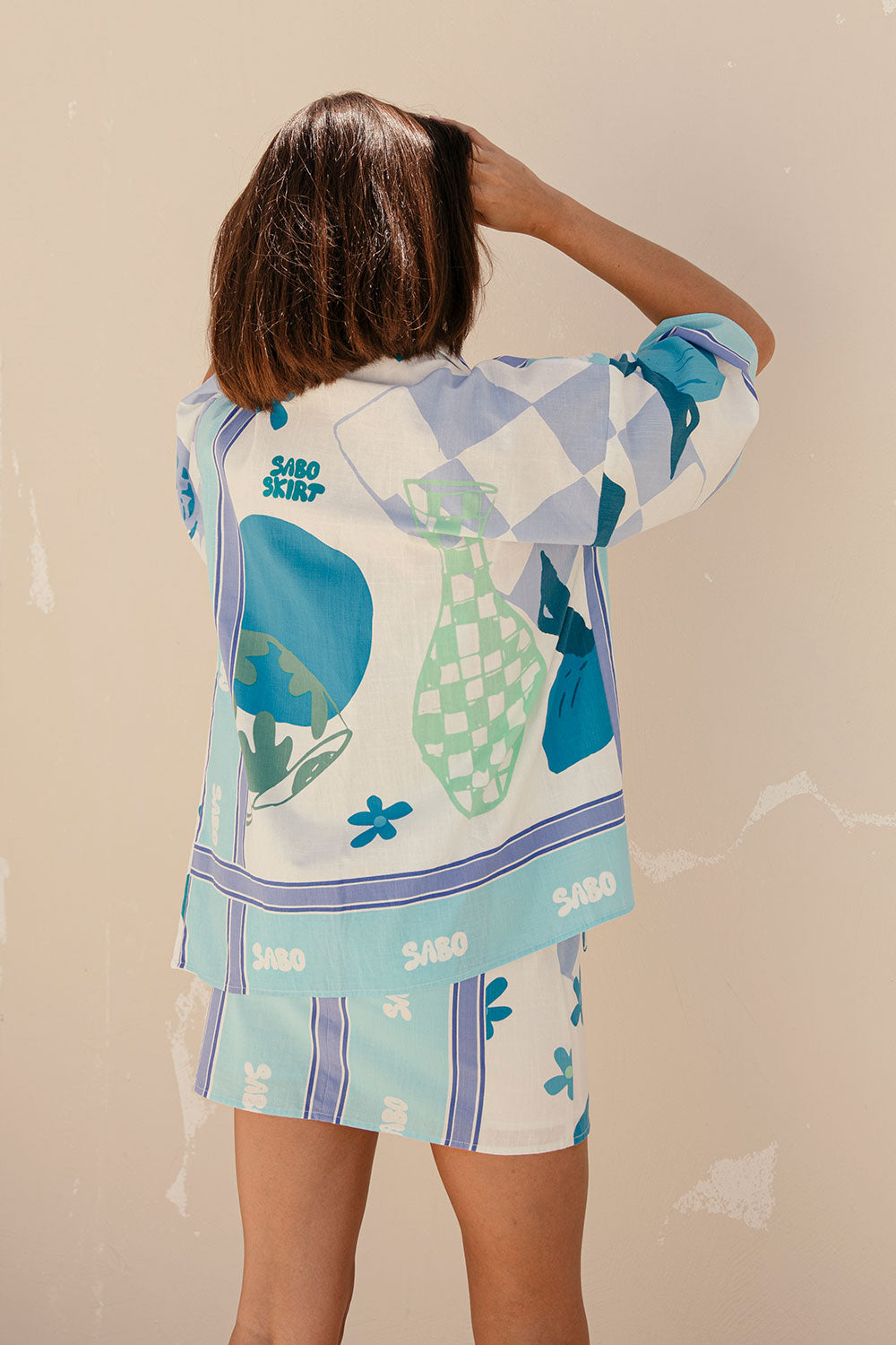 Azure Scarf Style Amira Women's Fashion Top - Sample Edition