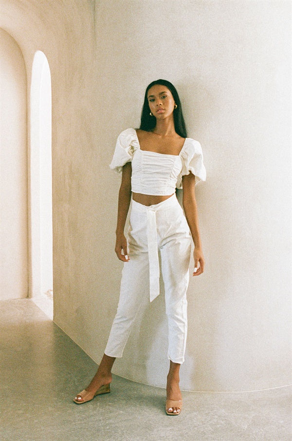 Sample - White Amari Casual Pants for Fashion Lovers