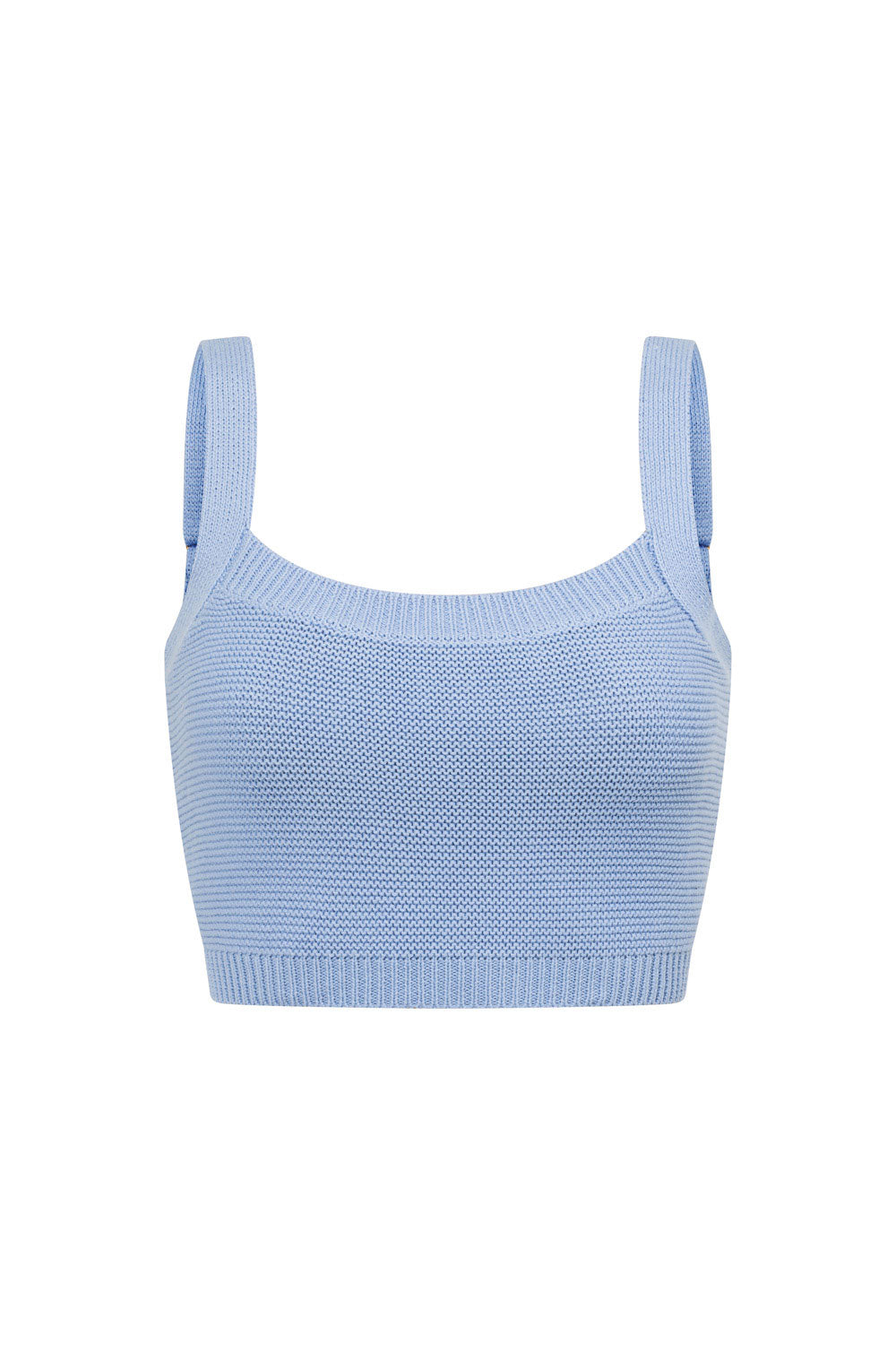 Sabo's Exclusive Periwinkle Blue Cotton Blend Knit Cropped Nooa Top