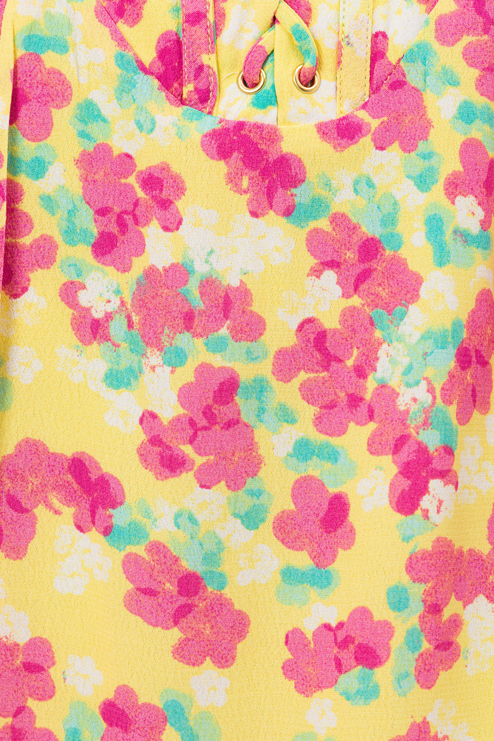 Exclusive Chalk Floral Print Meena Viscose Crepe Lace - Up Dress