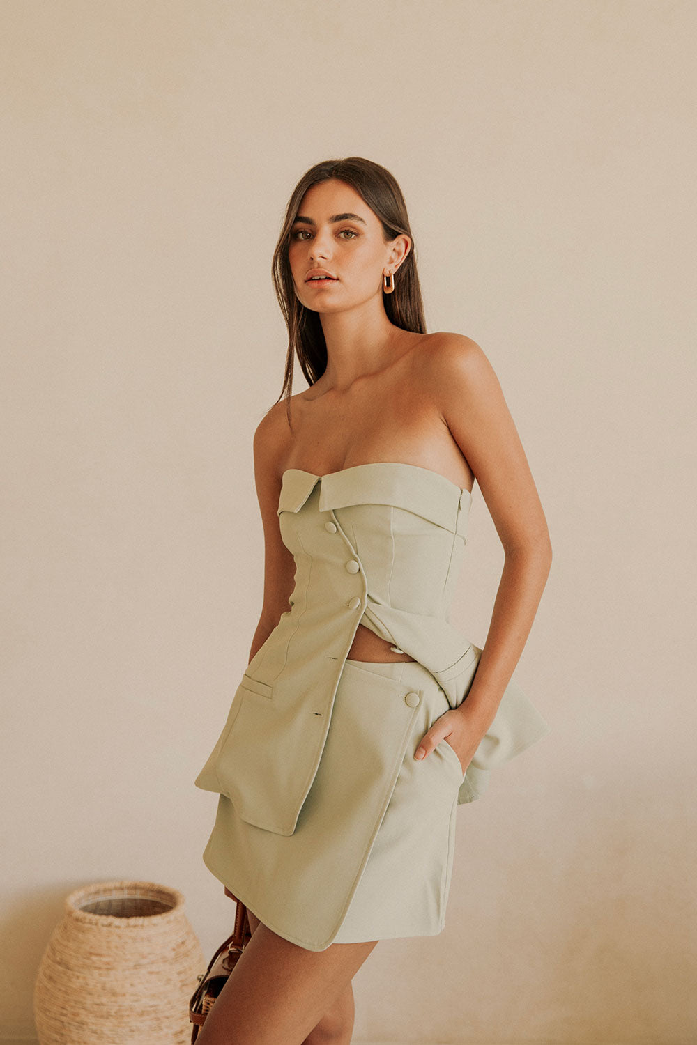 Stylish Mint-colored Lavara Wrap Skirt for Fashionable Outfits