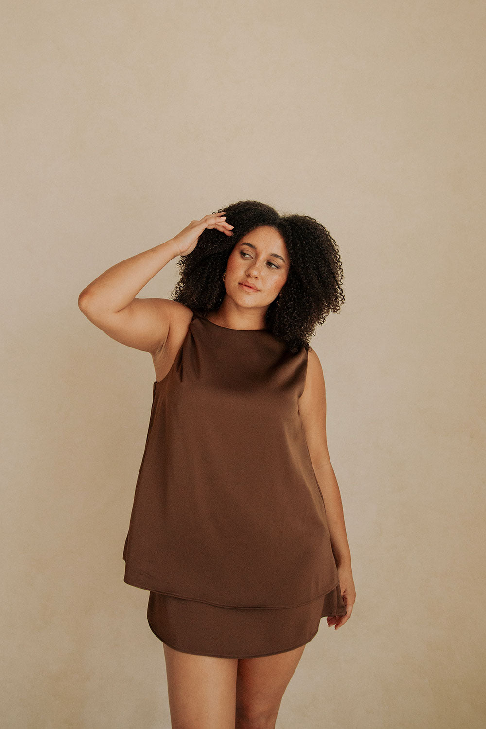 Exclusively Designed Chocolate - Hued Genoa Women's Dress
