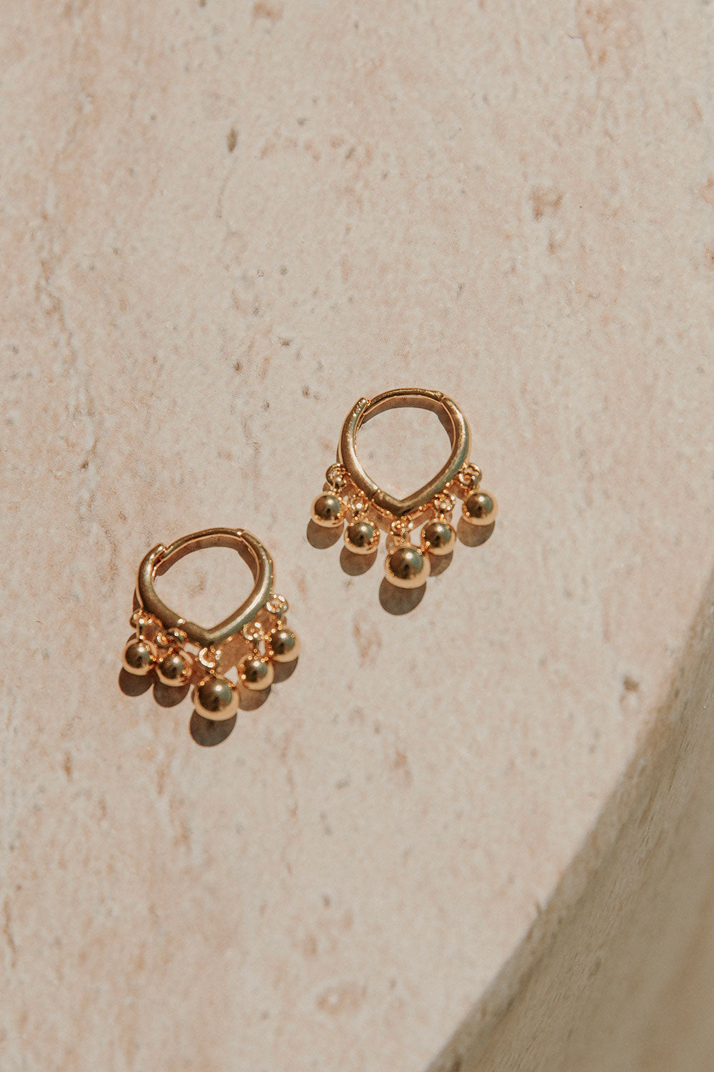 Gorgeous Gold - toned Ziva Drop Ball Earrings for Stylish Look