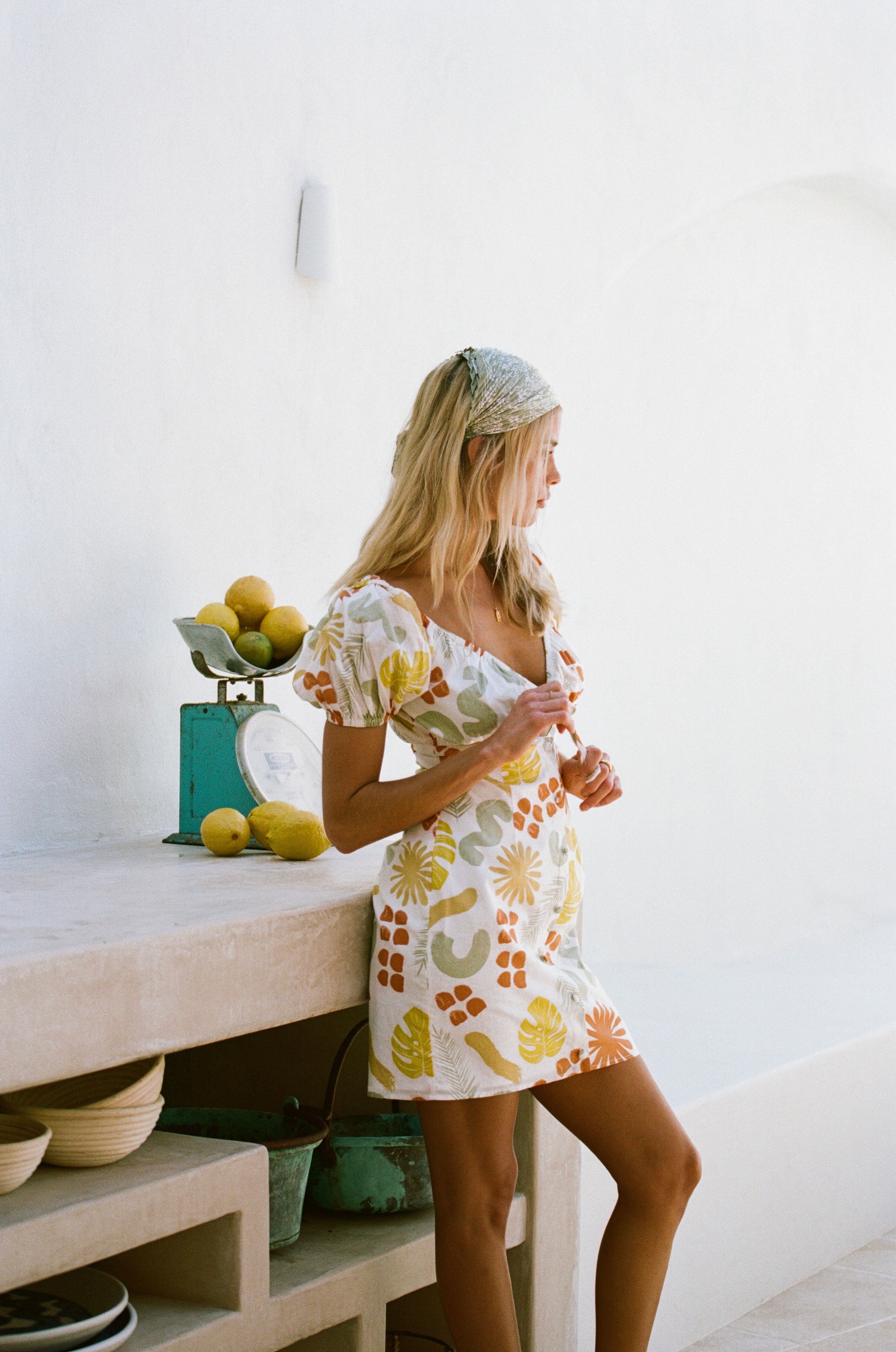 Exclusive Desert Leaf Print Women's Enga Dress