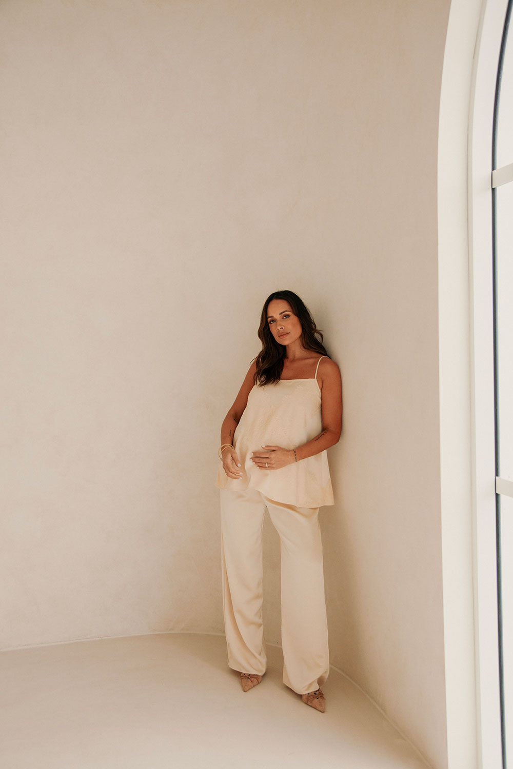 SABO x Kayla Boyd Collection Kehlani Women's Wide - Leg Silk Pants