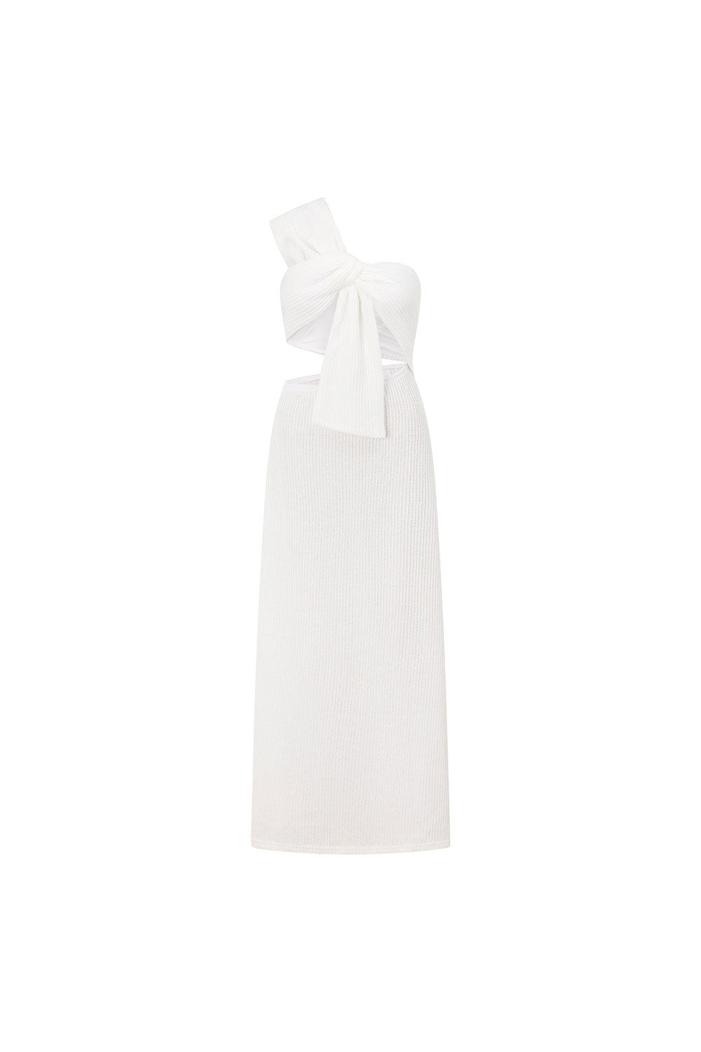 Exquisite White Artletta Single - Shoulder Maxi Dress for Bridal Events
