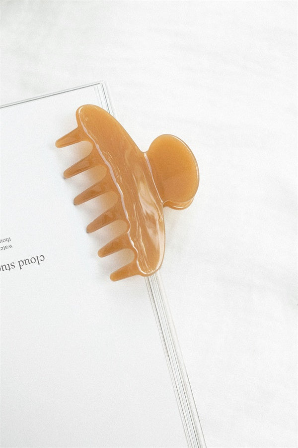 Stylish Marble Brown Acrylic Pecan - Style Claw Clip for Effortless Updos