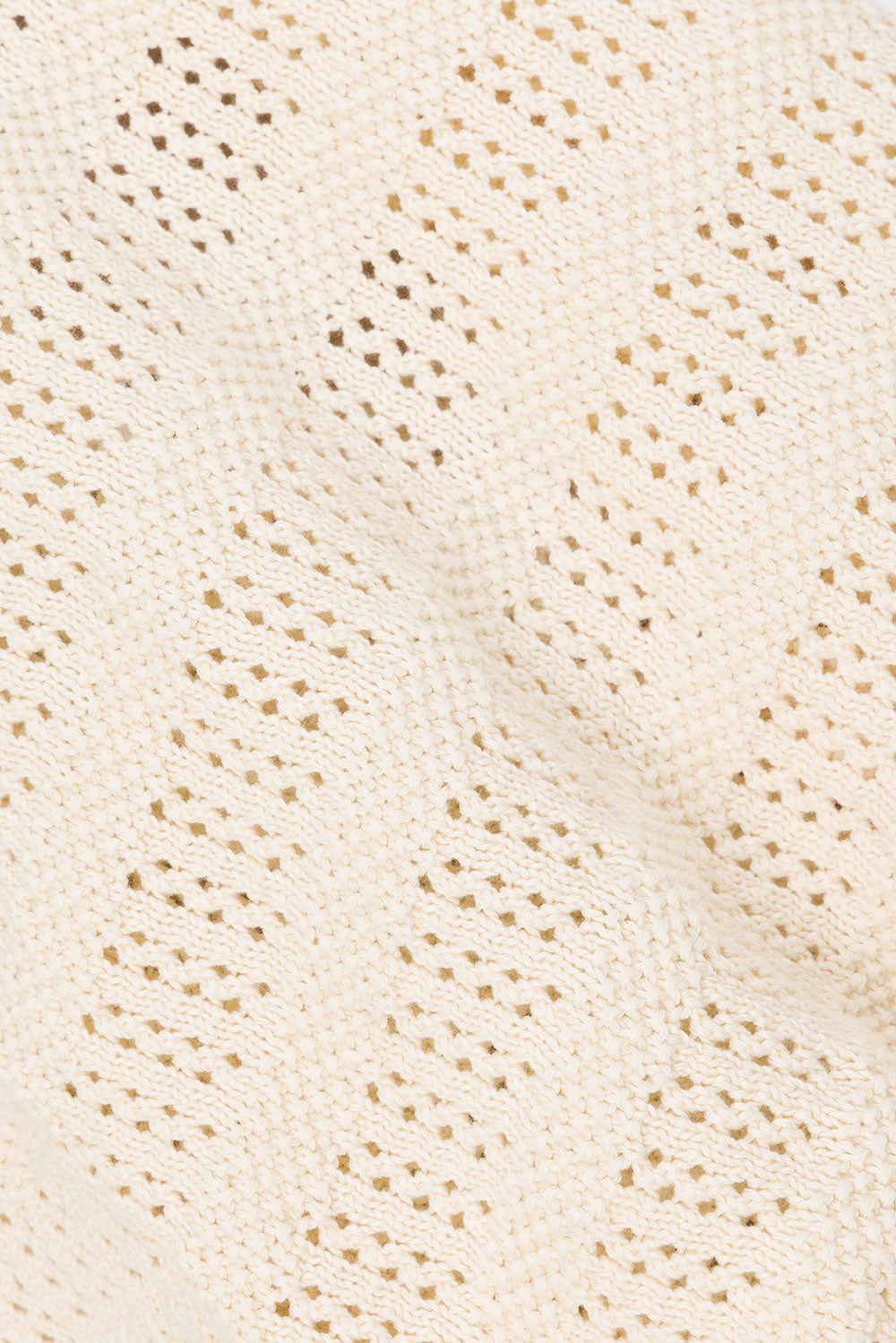 Beige High - quality Cotton Crochet Knit Zhuri Halter Top