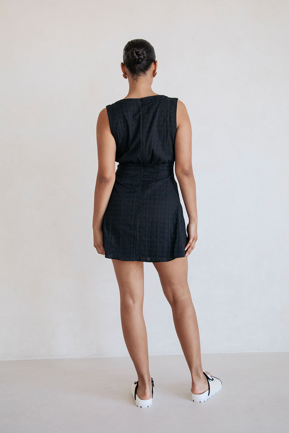 Exclusively Designed Sabo Black Shaelagh Dress with Textured Check