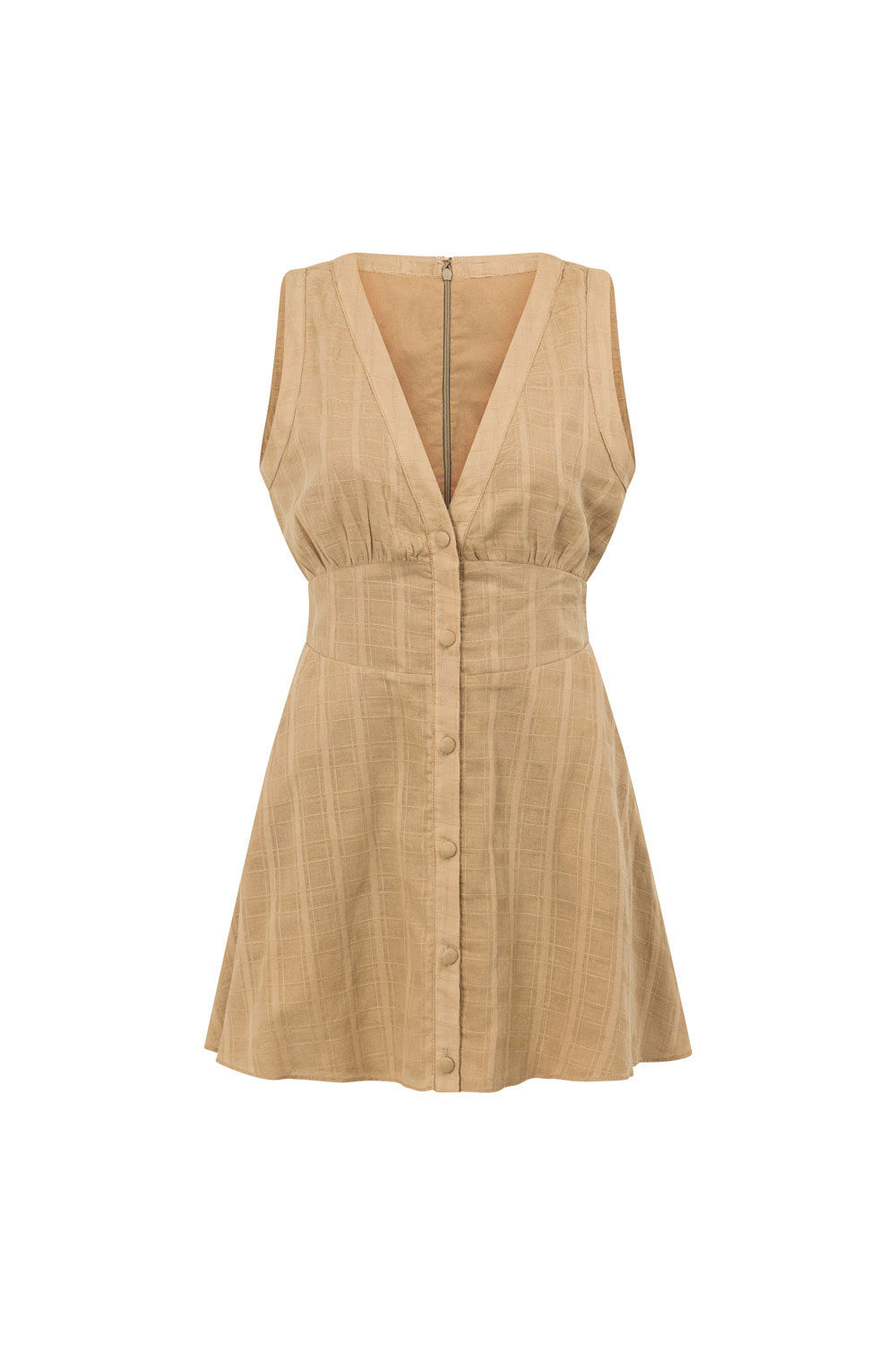 Sabo Exclusive Natural Tan Cotton Lightweight Shaelagh Mini Dress