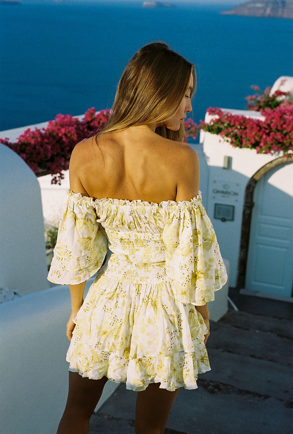 Sabo's Exclusively Designed Moko Off - Shoulder Women's Dress from Meet Me In Oia Collection