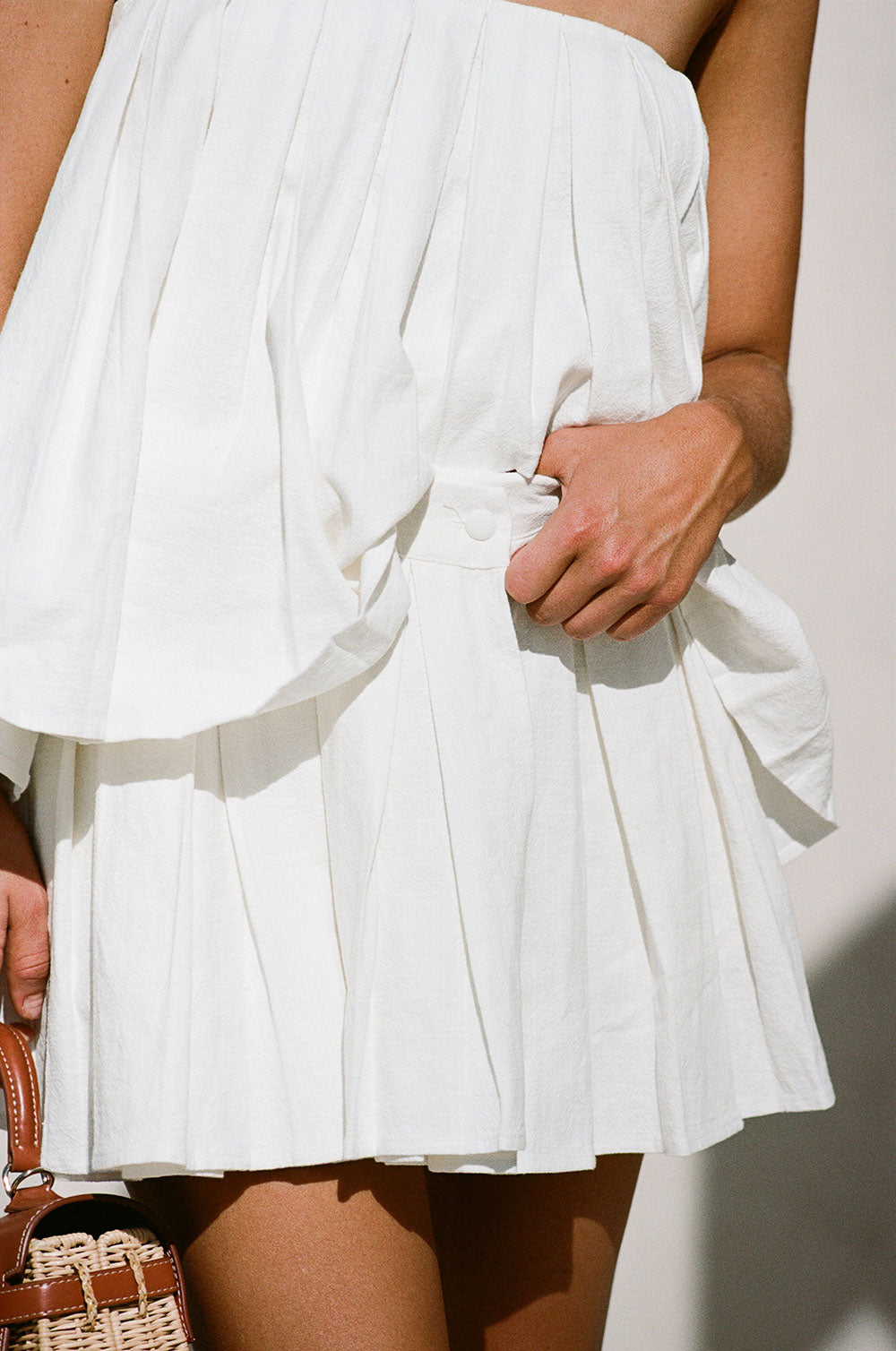 Elegant White High-Waisted Amity Wrap Skirt for Feminine Styling
