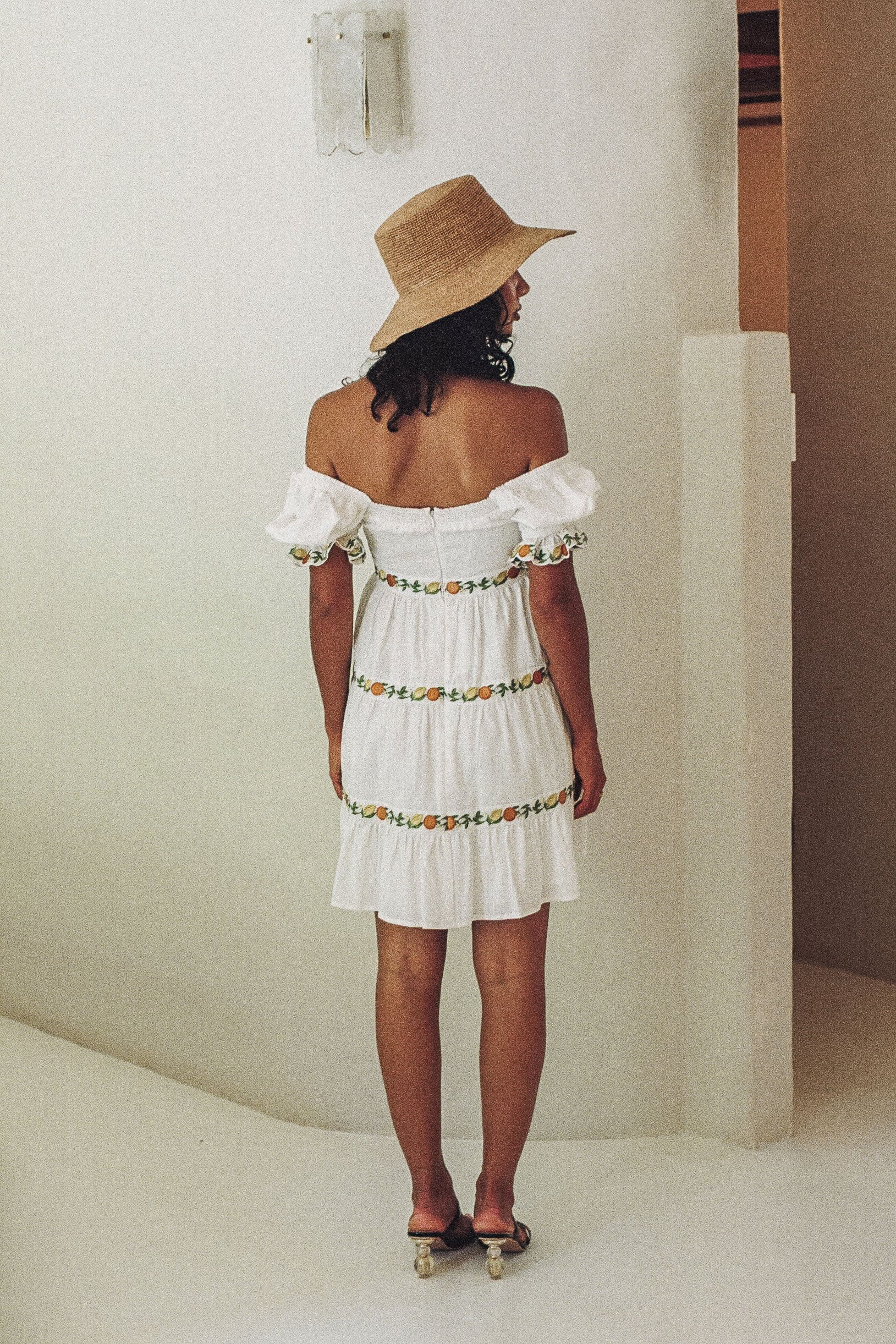 SABO LUXE High - quality White Natural Cotton Summer Sunday Dress