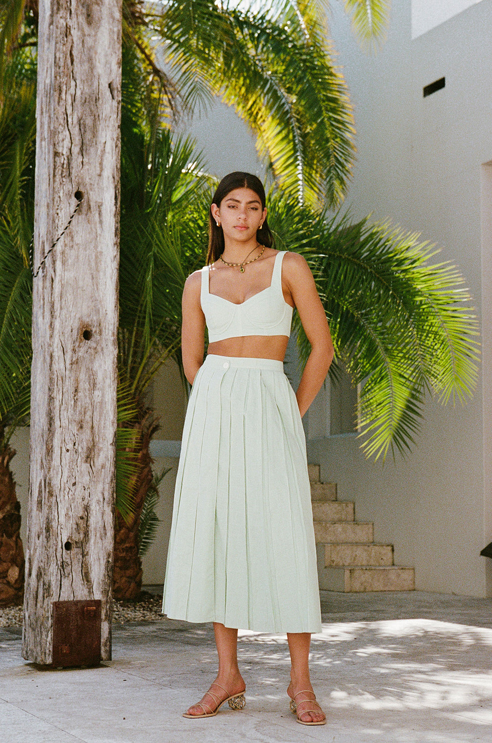 Unique Green Dien Wrap Skirt - One - of - a - Kind Sample