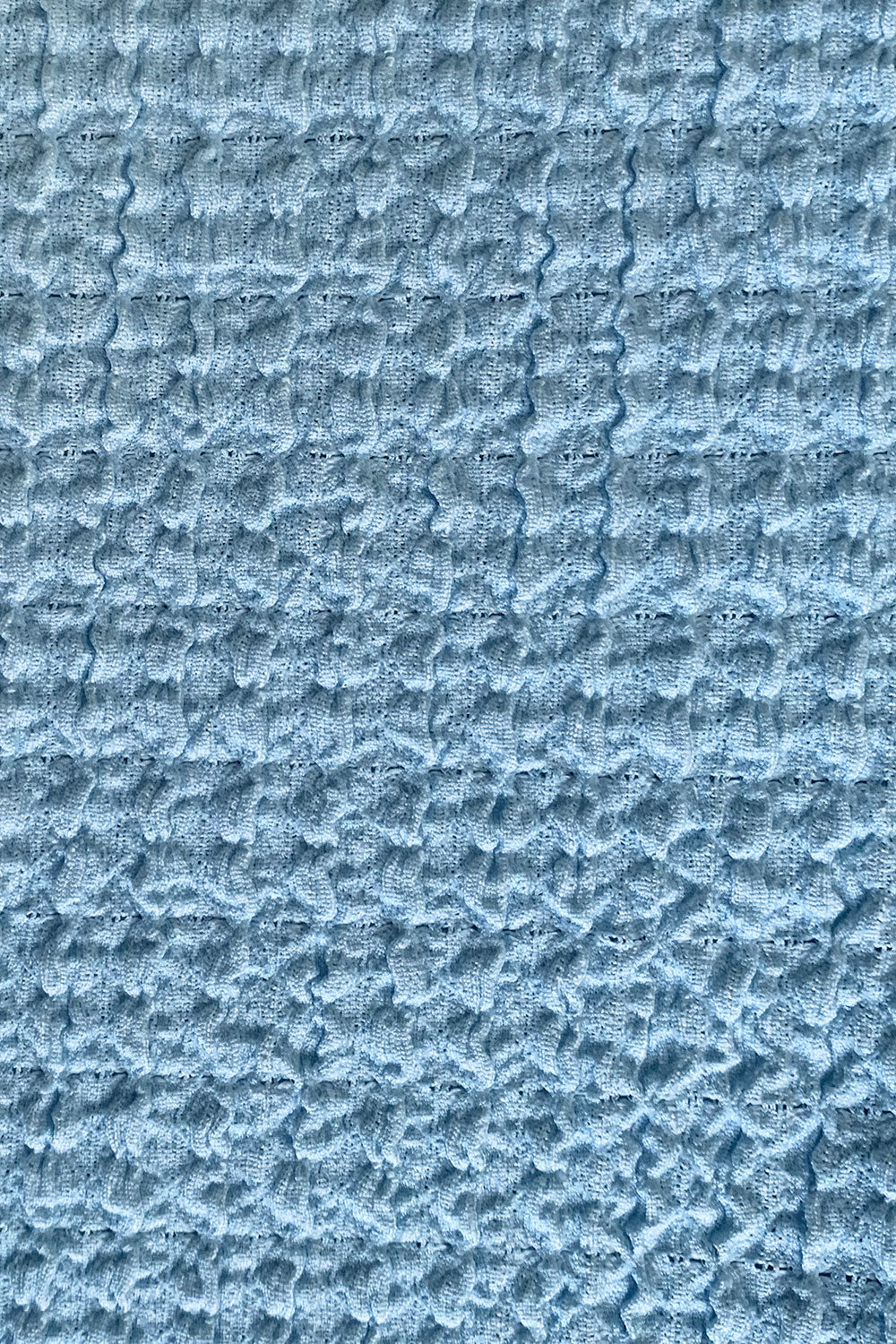 Sky Blue Textured Bubble Fabric Sutton Fitted Midi Dress