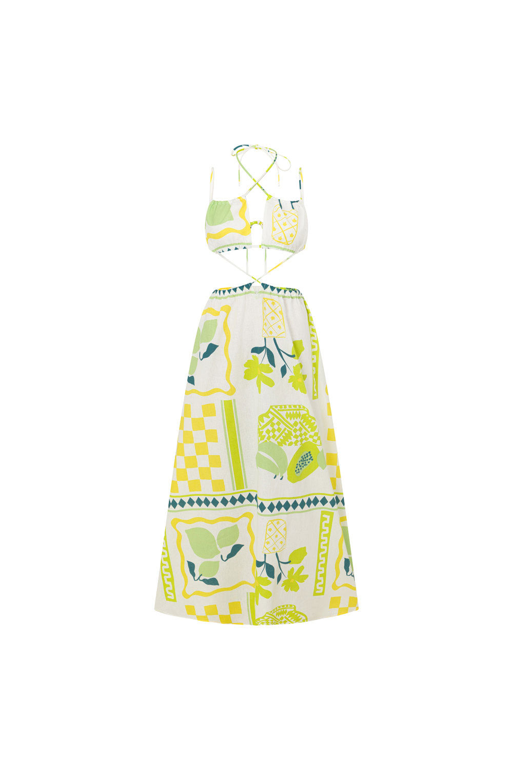 Stylish Prego Verde Backless Maxi Vita Dress