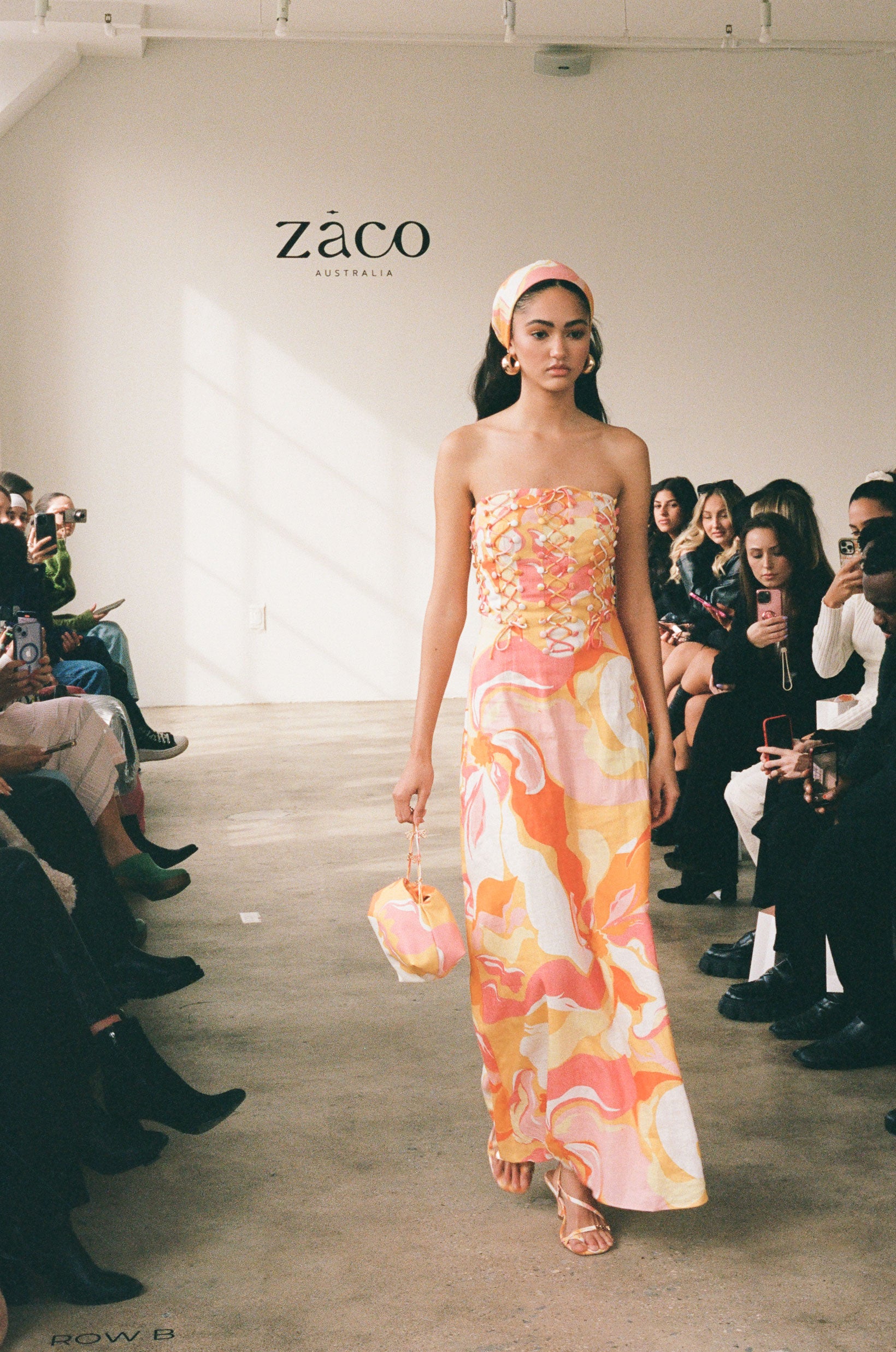 Exclusive ZACO Calista Sunset Print Strapless Maxi Event Dress - Kahlo Dress