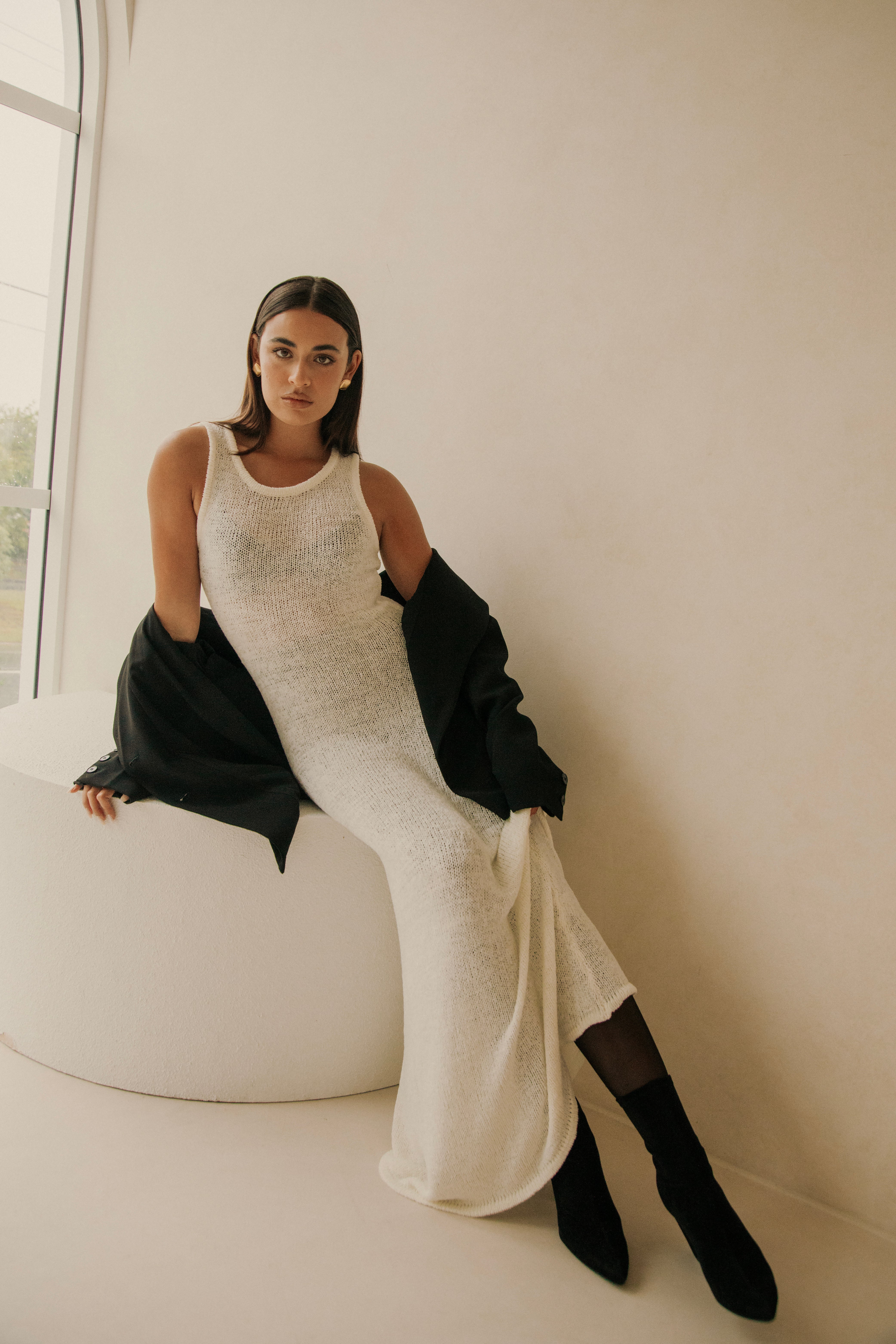 Tall-sized Bardot-style Women's Dress
