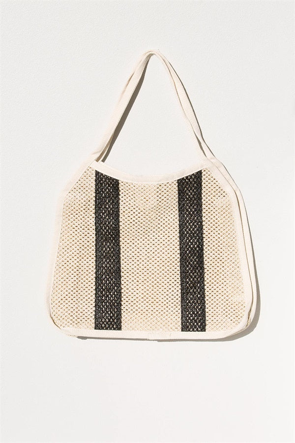 Summer Stripe Natural Woven Shopper Bag by Sabo Skirt
