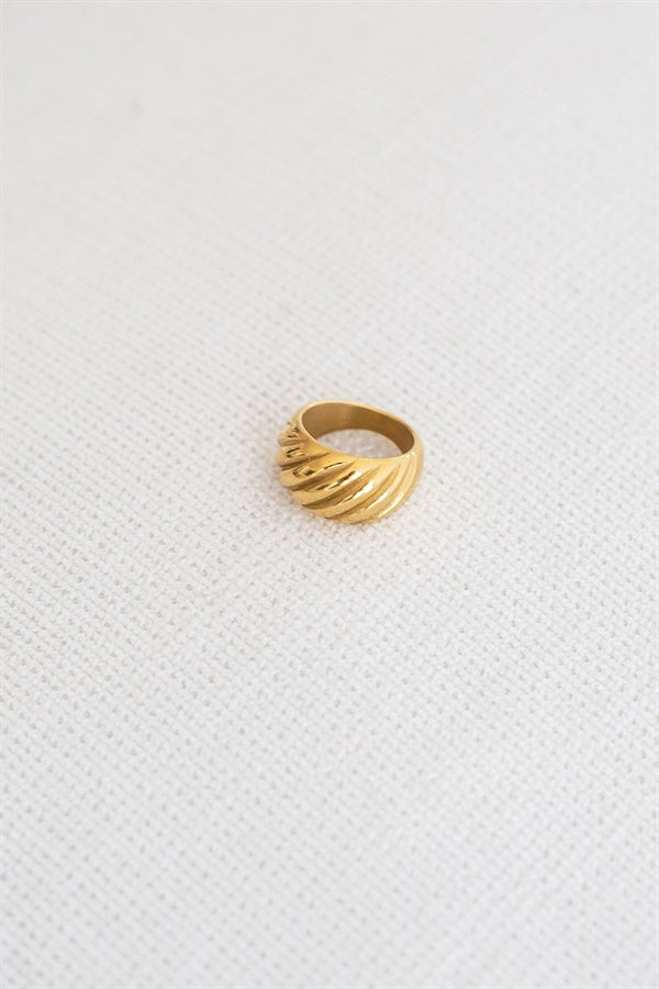 Gorgeous Gold - Toned Priya Ring with Twirl Detailing for Stacking