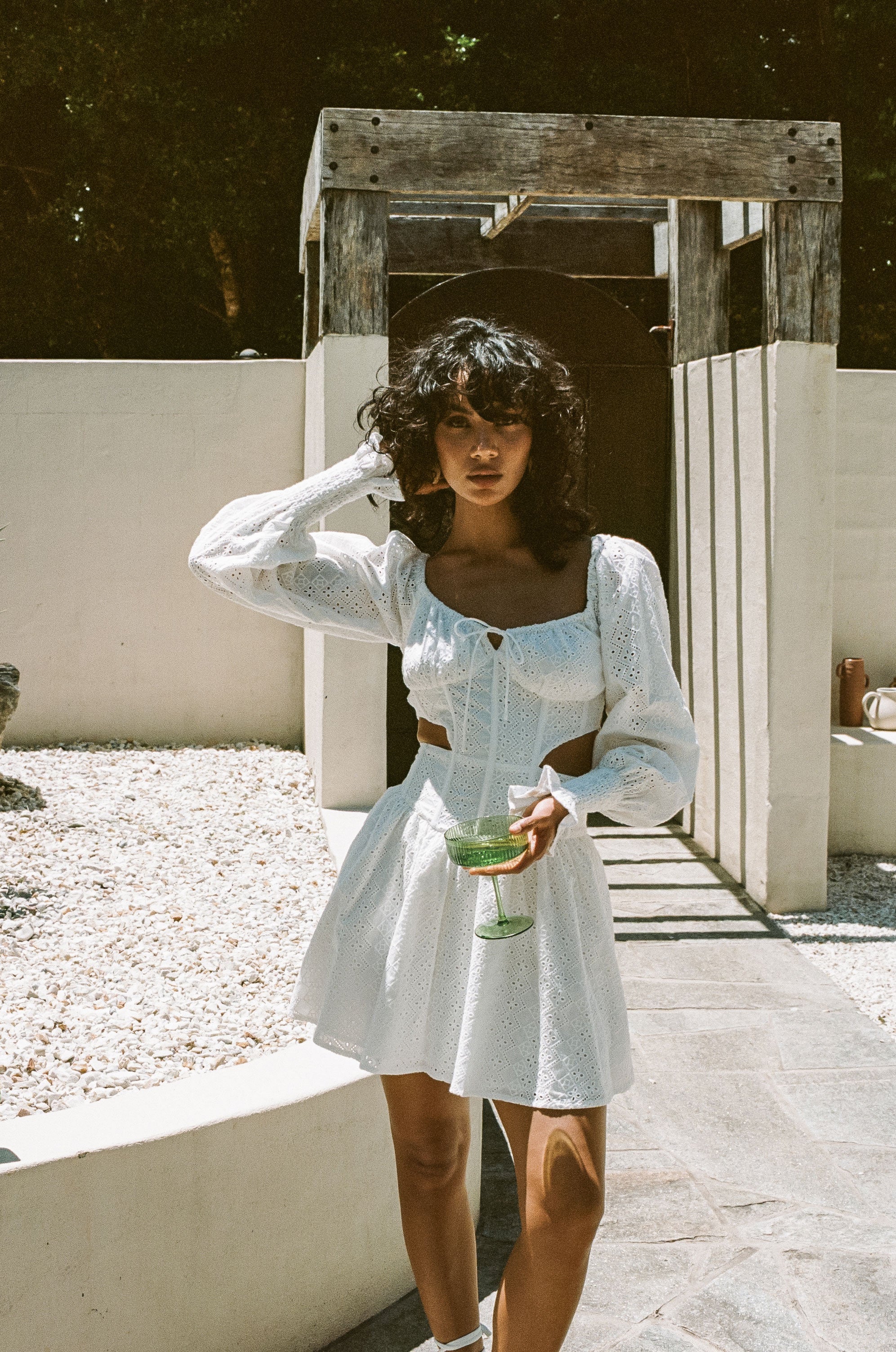 Exquisite White SABO LUXE Aliah Broiderie Dress for Special Events