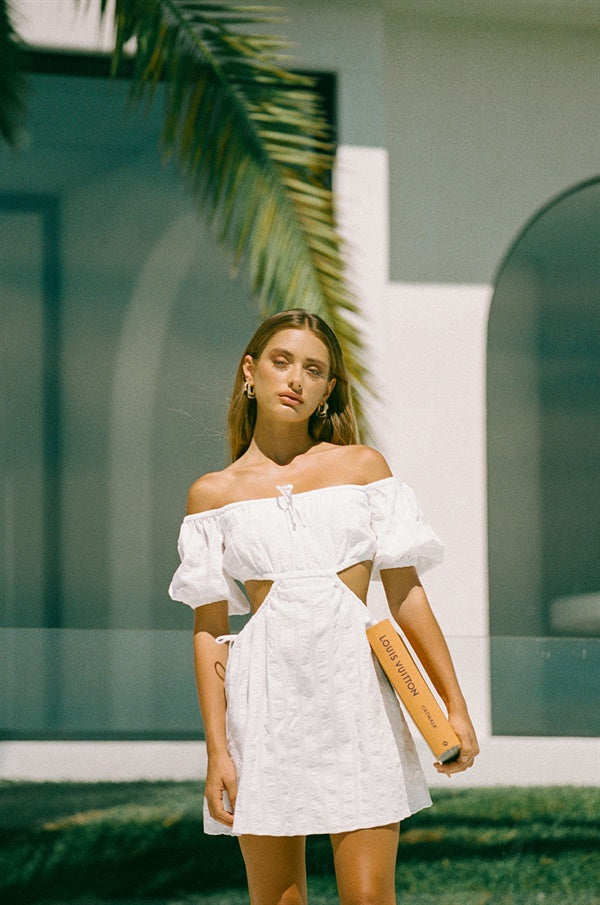 Unique Alana Dress Sample with Slightly Frayed Tie