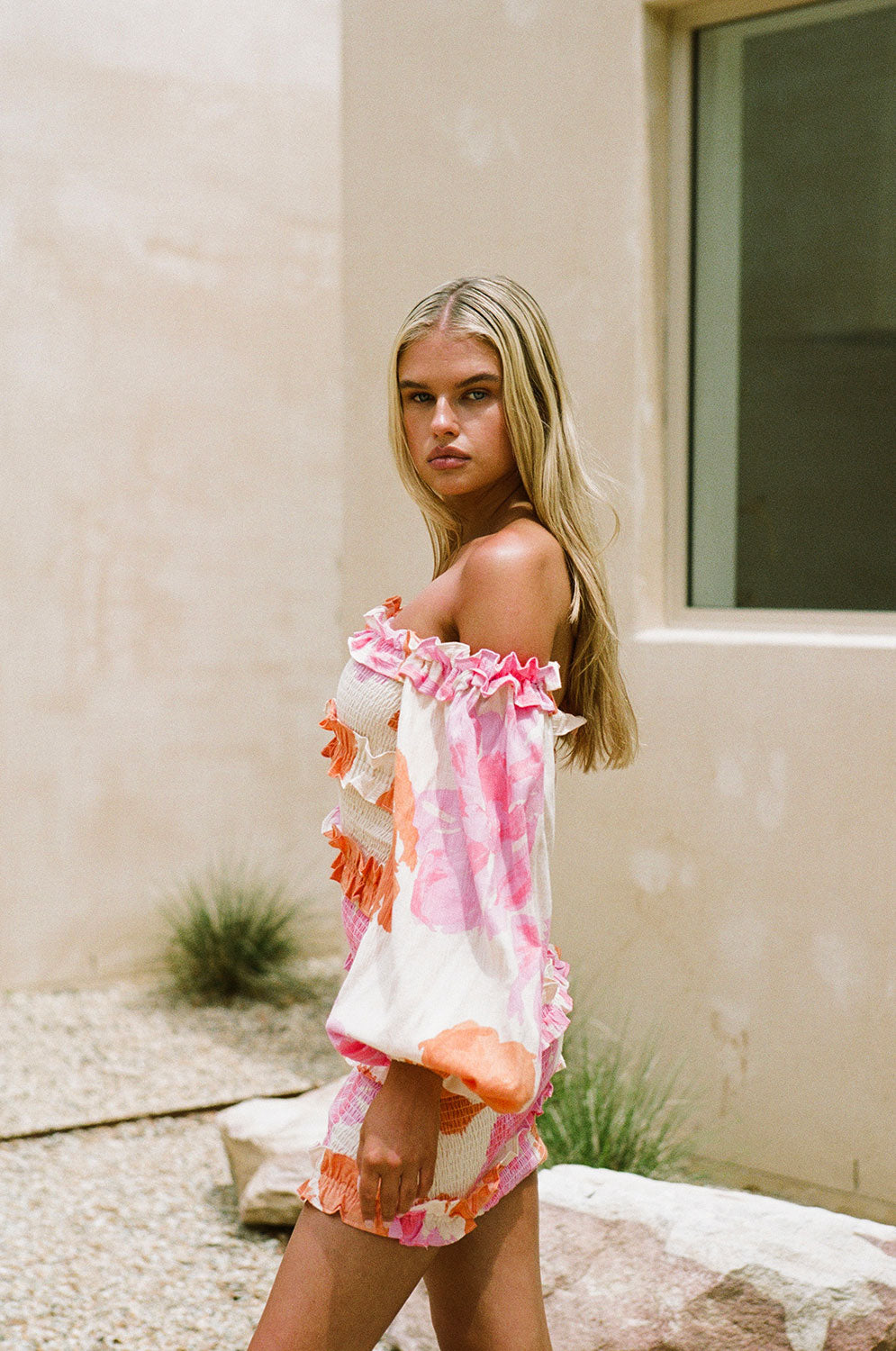 Sirromet Shirred Women's Dress in Solstice Pink - Sample Piece
