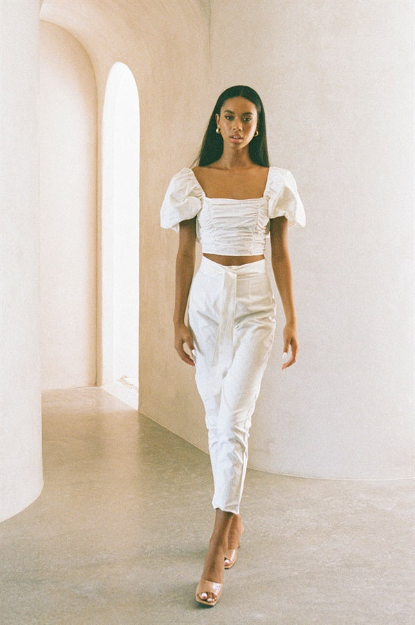 Sample - White Amari Casual Pants for Fashion Lovers