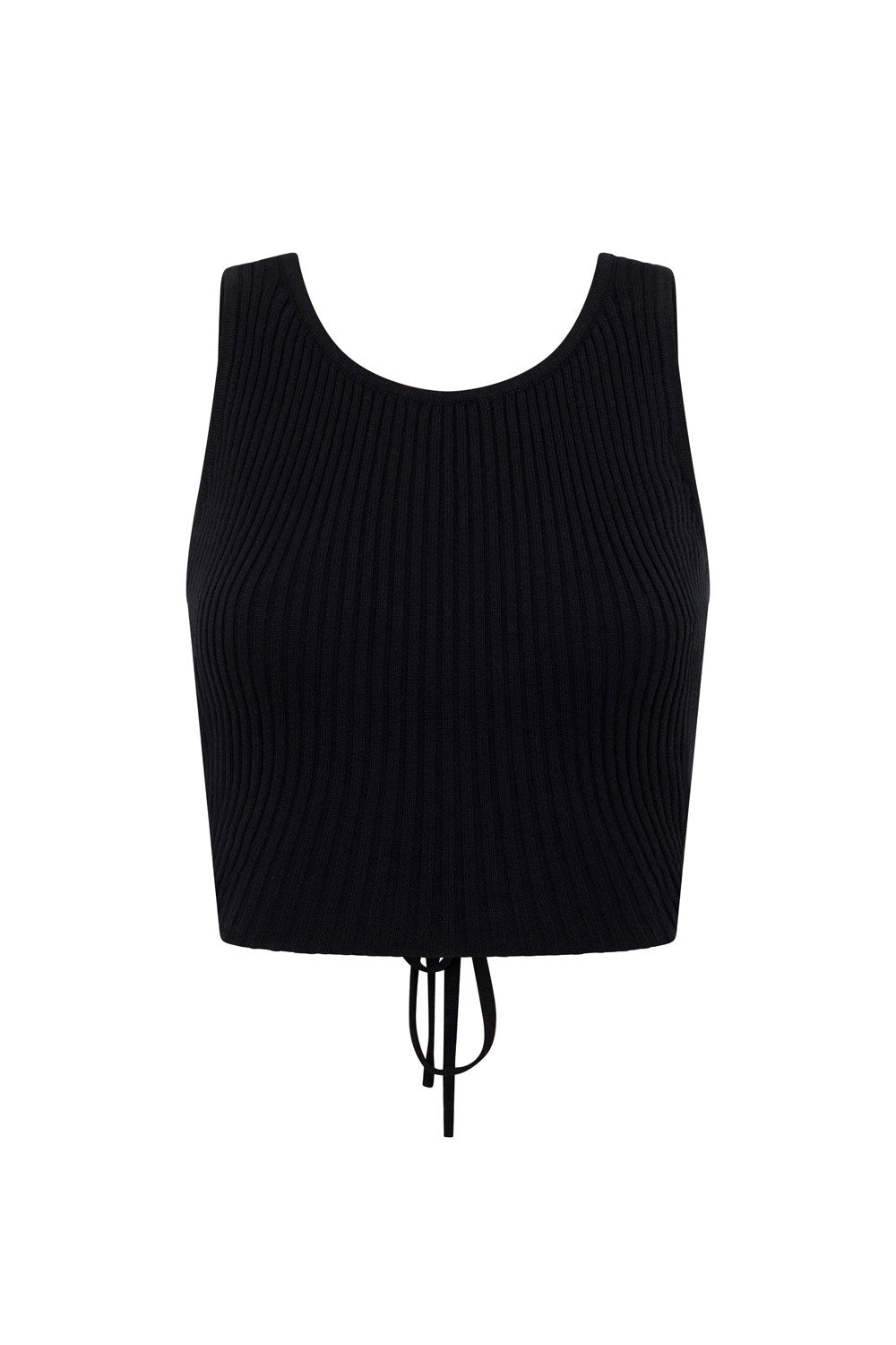Stylish Black Evie Cropped Top with Unique Cutouts and Tie Details