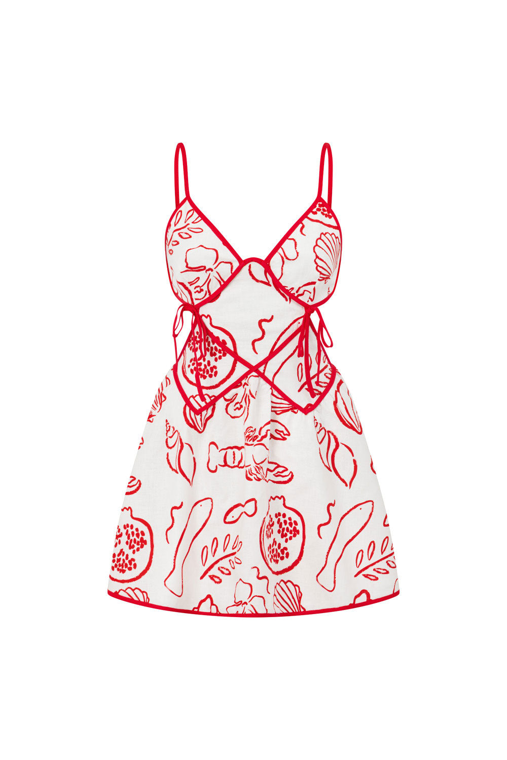 Shoreline Red Backless Amie Dress with Unique Design