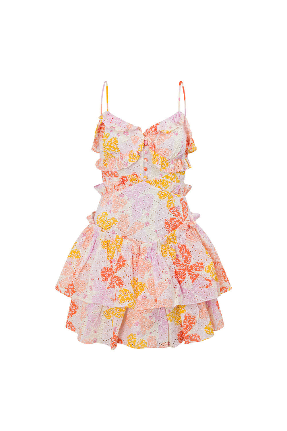 SABO LUXE Hanalei Women's Frilled Cotton Dress with Exclusive Pollen Print