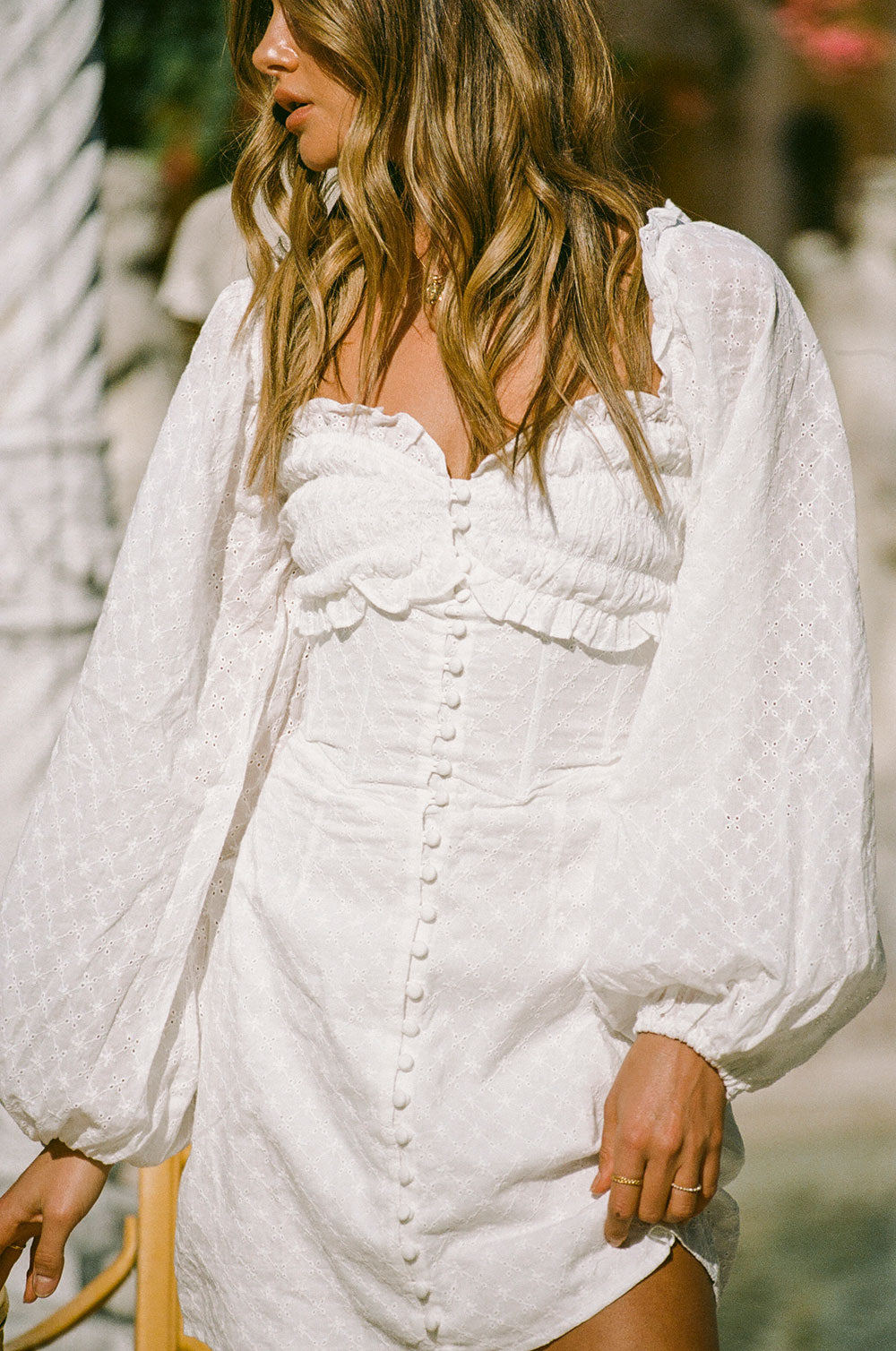 Exquisite Dion Button-down Cotton Dress for Special Events
