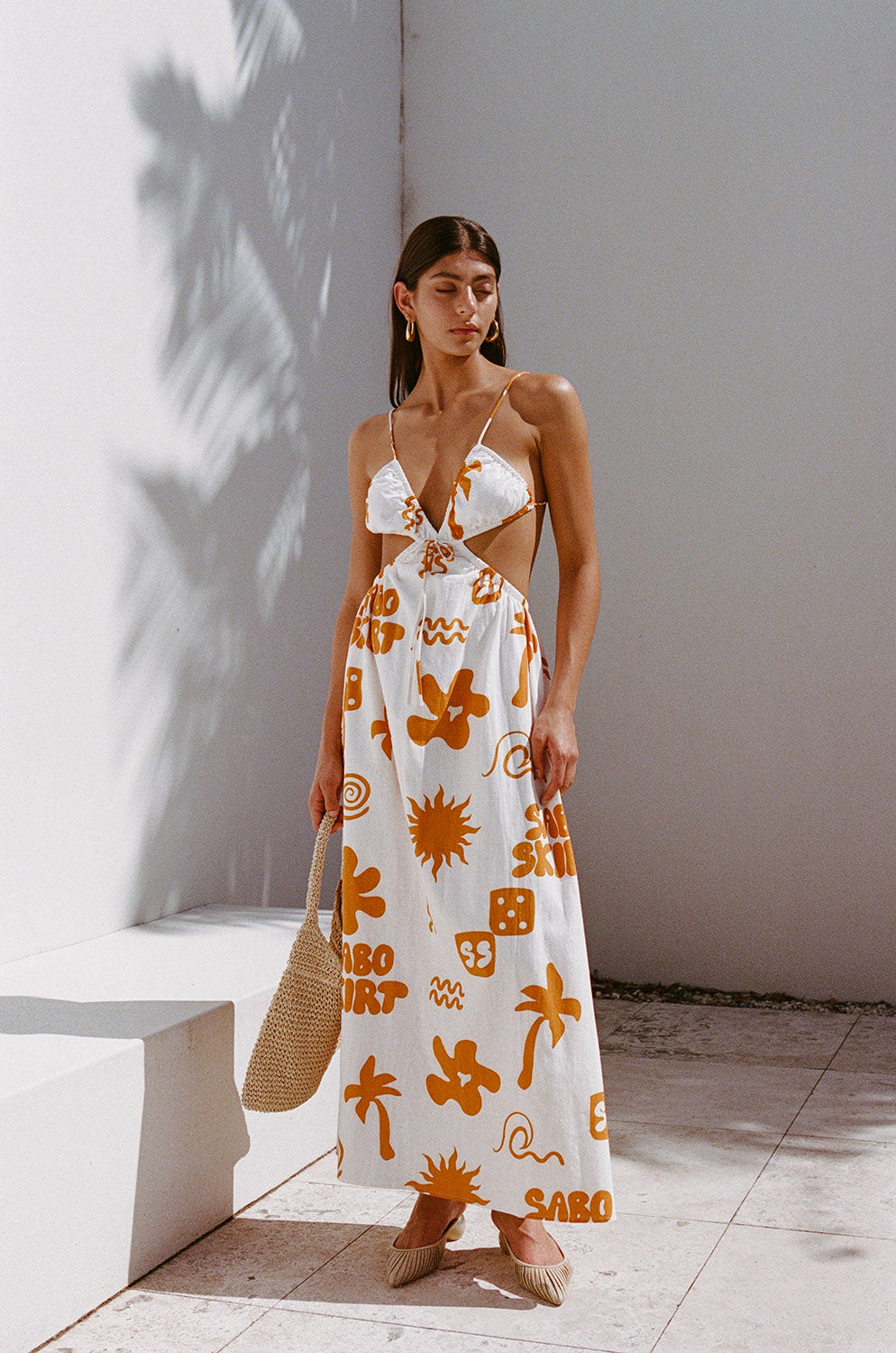 Toulouse Women's Maxi Dress in Objects Cream Color - Exclusive Sample