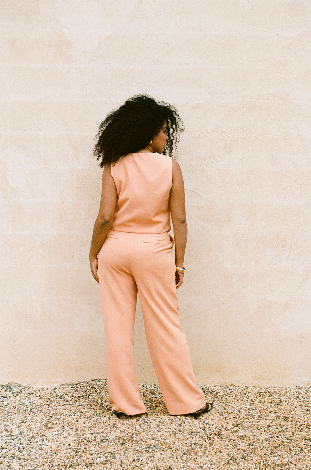 Exclusive Apricot-colored Remi Style Women's Pants - Sample Edition