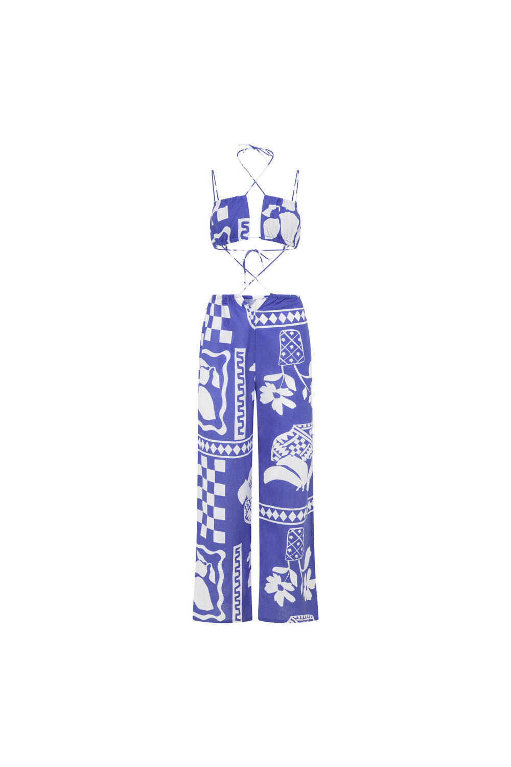 Unique Lemoni Blue Backless Brighton Jumpsuit Sample
