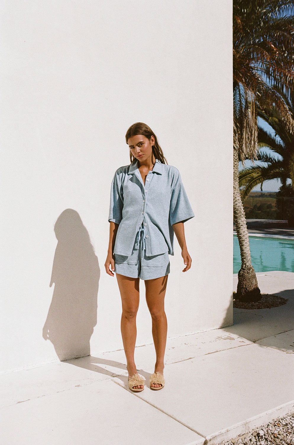 Unique Aegean Kase Shorts with Frayed Waist Ties