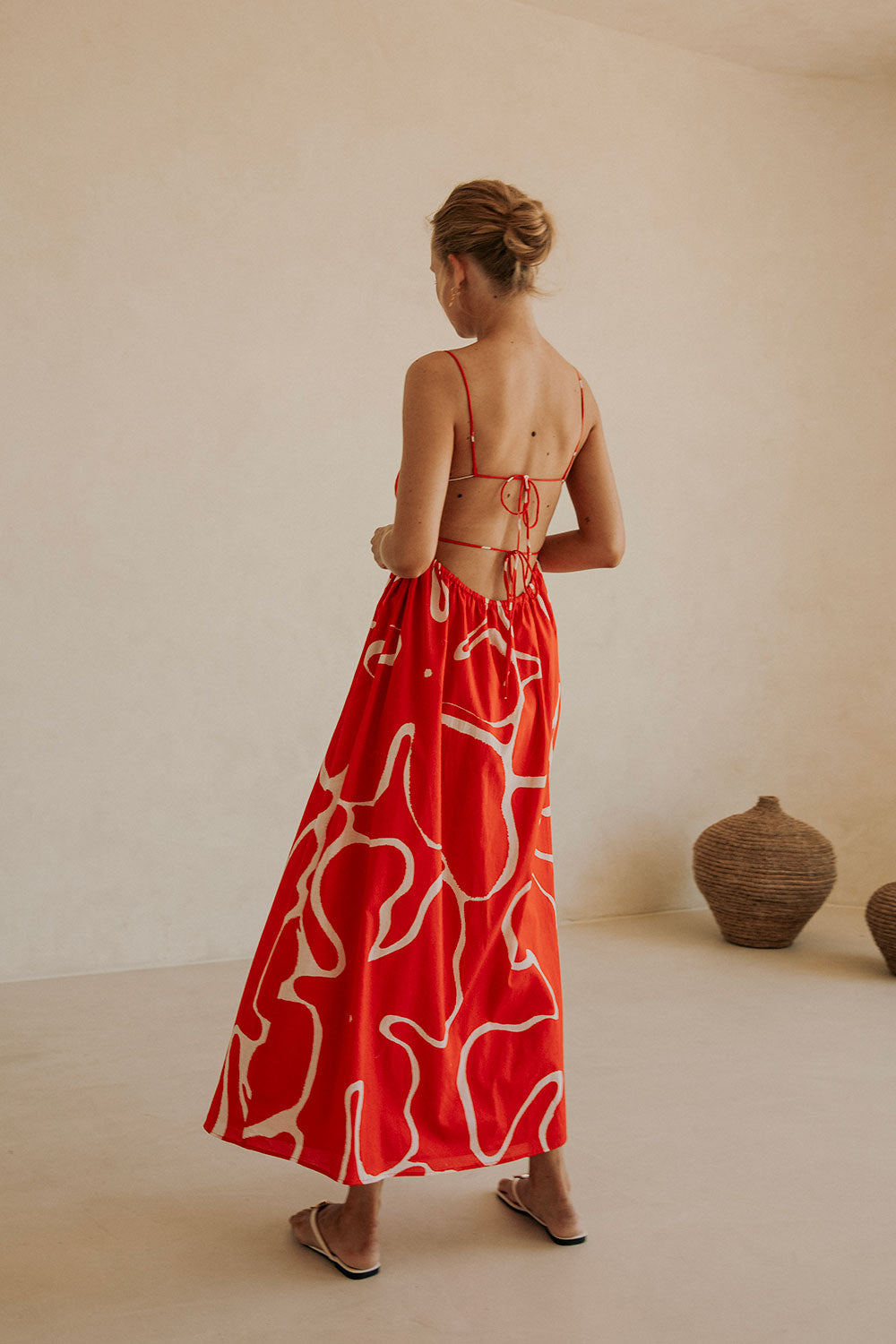 Catie Women's Christmas Maxi Dress in Striking Evoke Red