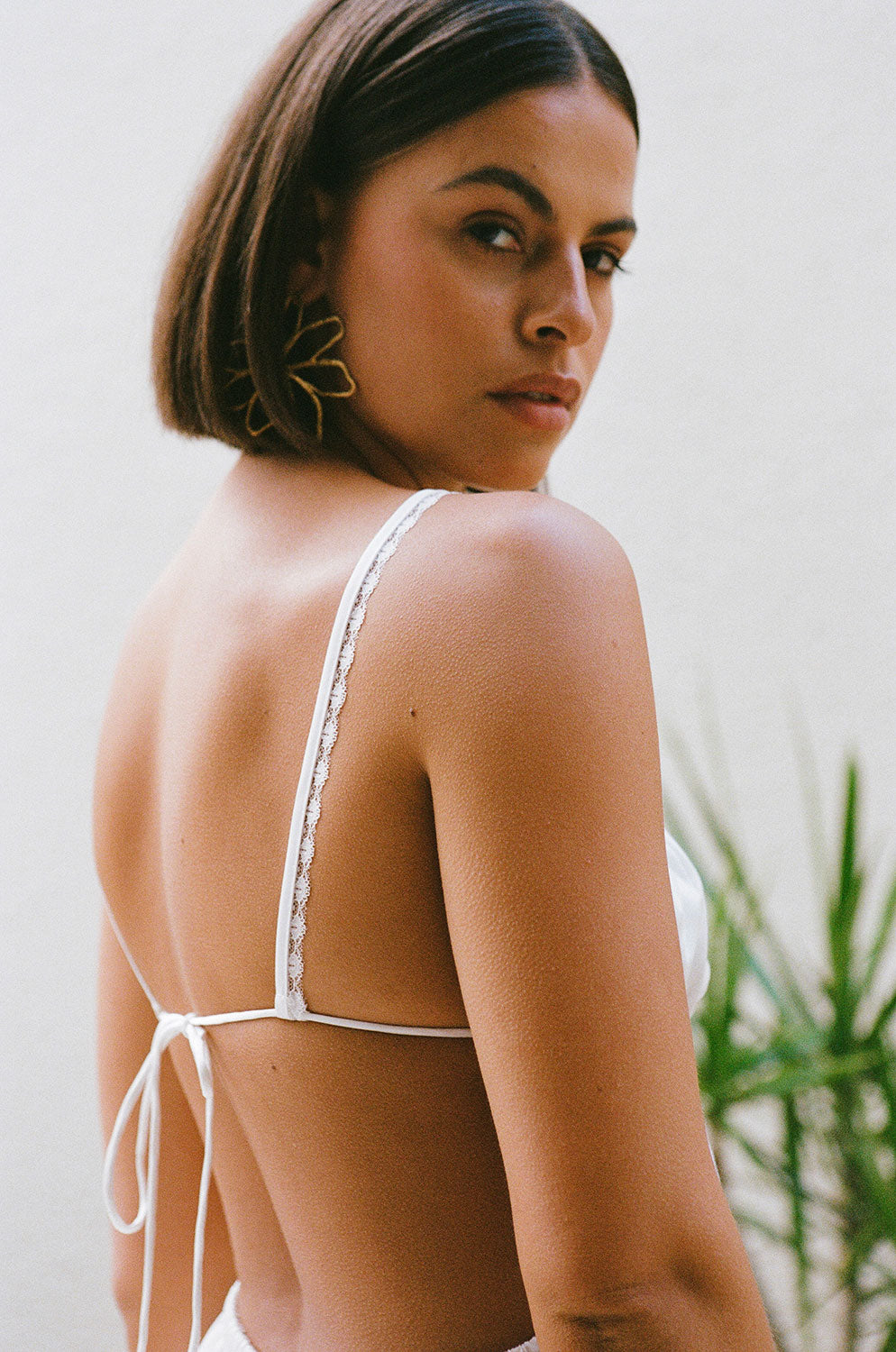 Exquisite Silky White Backless Makalia Bridal Dress