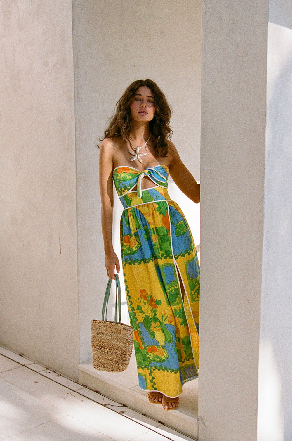 Exclusive Morning Yellow High - Quality Cheesecloth Dulce Dress