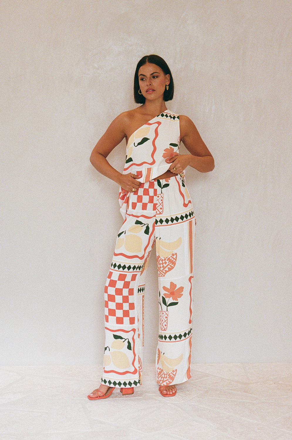 Exclusive Resort-Style Parlour Pants in Prego Rossa Print