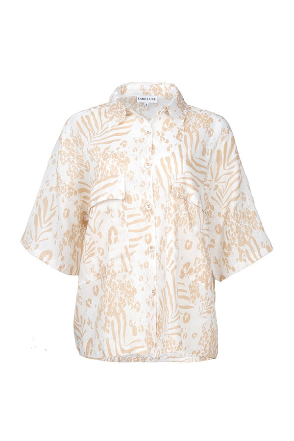 Unique Sicily Linen Top - One - of - a - Kind XS Sample