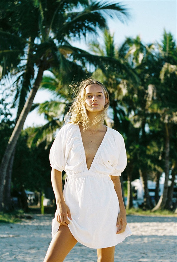 Exquisite Off-White Natural Cotton Elm Summer Dress