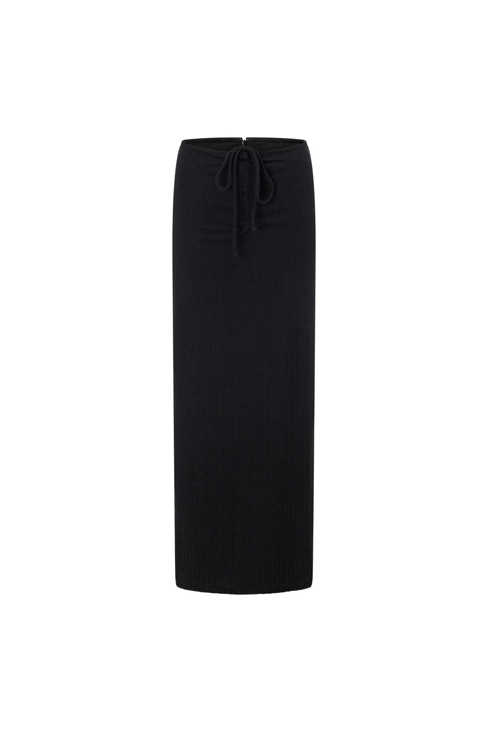 Black Textured Waffle Fabric Elsie Women's Skirt