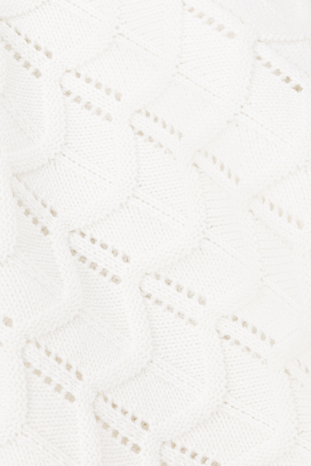 Stylish White Cotton Jacquard Knit Kimmy Women's Top