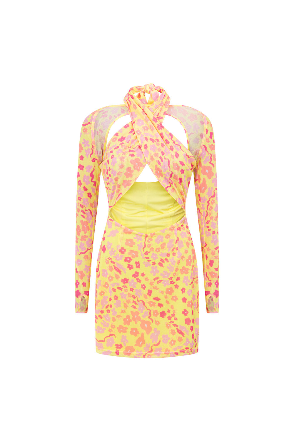 Sabo's Exclusive Ditzy Daisy Print Soft Mesh Lupe Party & Vacation Dress