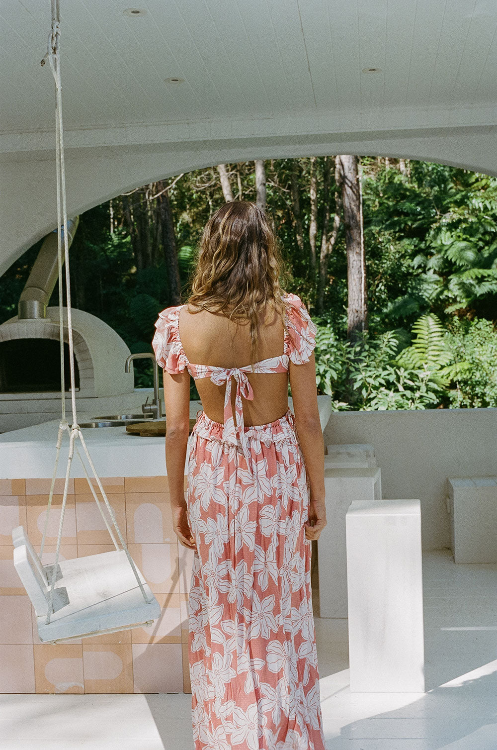Women's Archa Maxi Dress with Exquisite Forest Floral Print from Isola Collection